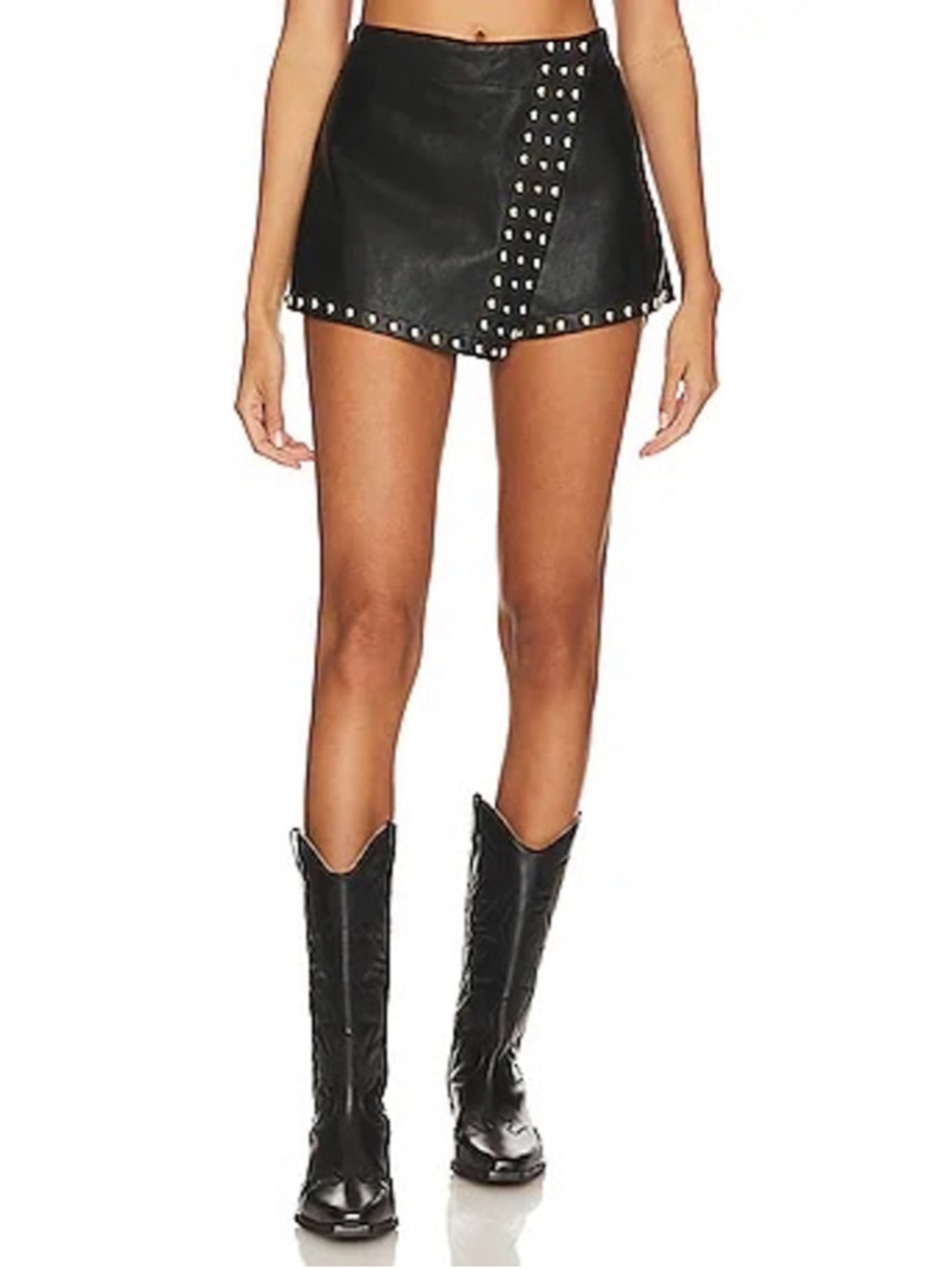 Free People Studded Emmy Mini Skort Black Size 2